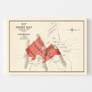 Vintage Map of The Gold Rule Mine, 1865