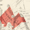 Vintage Map of The Gold Rule Mine, 1865