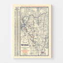 Vintage Map of Nevada 1906