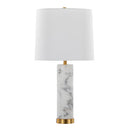 Marabella - Contemporary Marble Table Lamp (Set of 2) - Brass / White by HouseOfZazla