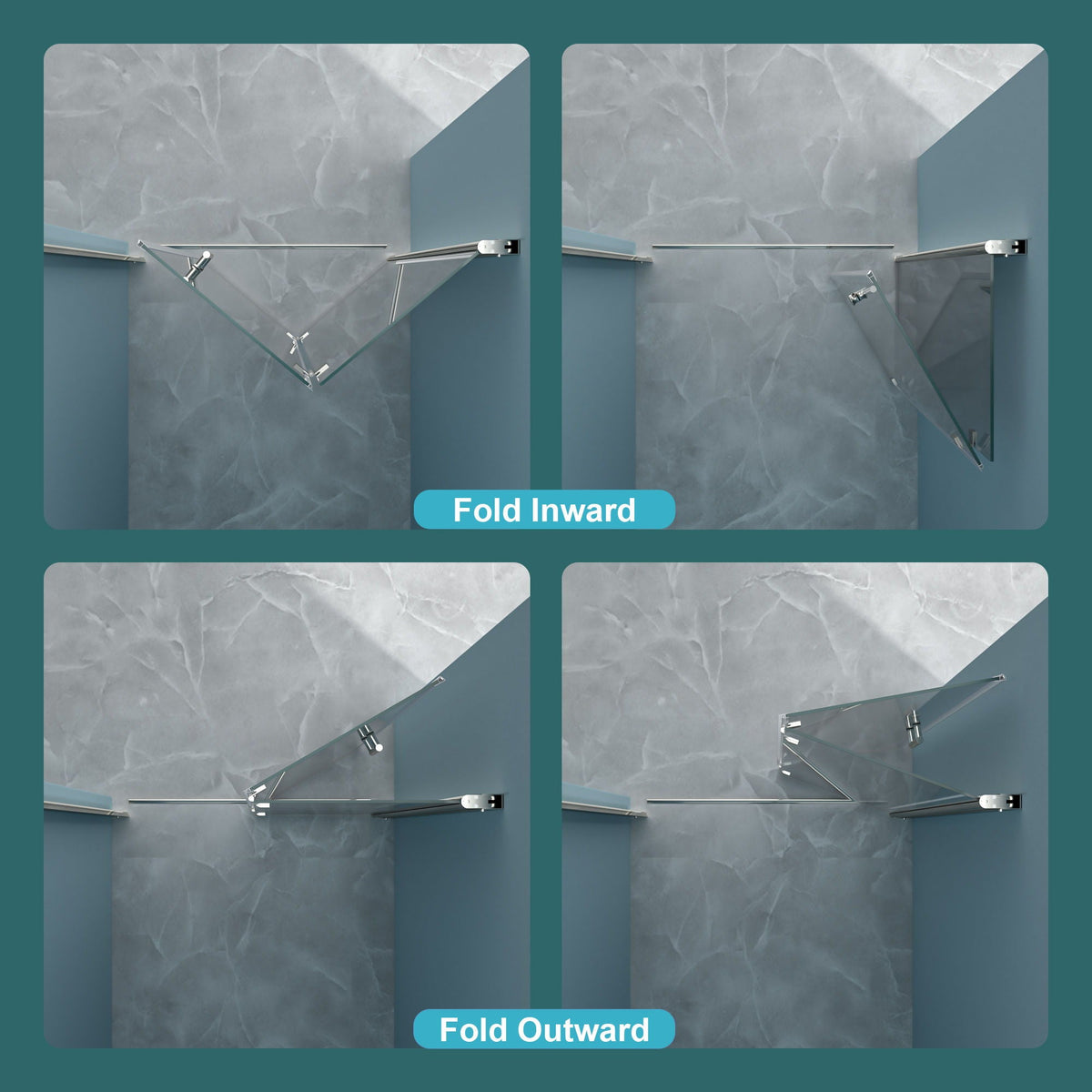 Fold Frameless Shower Door With Tempered Glass, photo 22 of 40