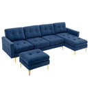 Modern L - Shape Convertible Sectional Sofa With Movable Ottoman by HouseOfZazla