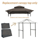 8x5Ft Grill Gazebo Replacement Canopy,Double Tiered BBQ Tent Roof Top Cover