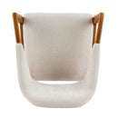 Indoor Upholstered Dining Armchair (Set of 2) - Beige / Teak