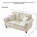 2 Seater Sofa With Rolled Arms, Tufted Upholstered Couch by Unique Piece Furniture