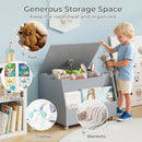 Wooden Mobile Toy Storage Organizer with Bookshelf and Lockable Wheels by LJGDeals