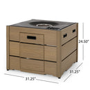 Rustic Style Outdoor Square Propane Fire Pit, 40,000 BTU by HouseOfZazla