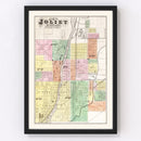 Vintage Map of Will County, Illinois 1873