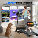 Treadmills For Home, Electric Treadmill With Automatic Incline, Foldable 3.5Hp Workout Running Machine Walking, Double Running Board Shock Absorption Pulse Sensor Bluetooth Speaker App Fitshow - Black by HouseOfZazla