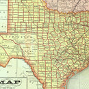Vintage Map of Texas 1876