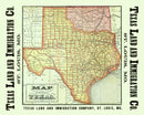 Vintage Map of Texas 1876