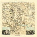 Vintage Map of Richmond & Petersburgh Virginia, 1864