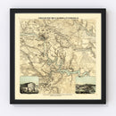 Vintage Map of Richmond & Petersburgh Virginia, 1864