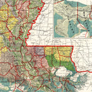 Vintage Map of Louisiana 1908