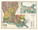 Vintage Map of Louisiana 1908