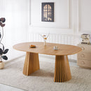 Extendable Pedestal Multifunctional Dining Table - Oak by HouseOfZazla