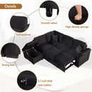 87.4" Sleeper Sofa Bed,2 in 1 Pull Out sofa bed L Shape Couch with Storage Ottoman for Living Room,Bedroom Couch and Small Apartment, Black