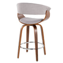 Vintage Mod - Mid Century Modern Fixed Height Counter Stool With Swivel With Round Footrest (Set of 2) by HouseOfZazla