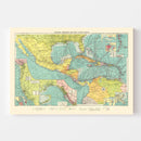 Vintage Map of Central American & West Indies Ports, 1922