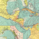 Vintage Map of Central American & West Indies Ports, 1922