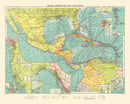 Vintage Map of Central American & West Indies Ports, 1922