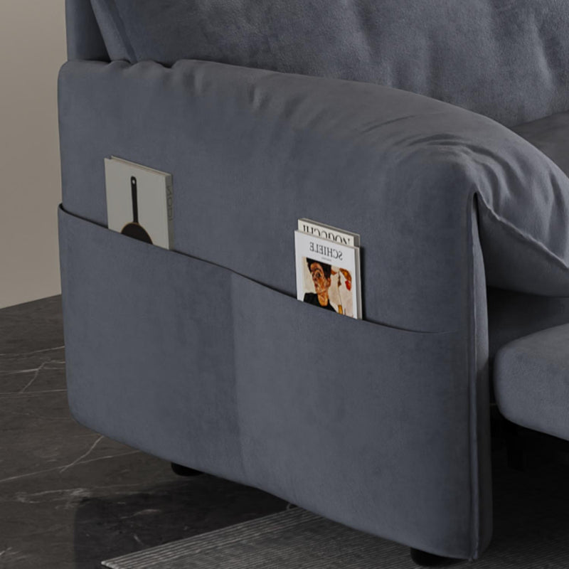 63.8" Queen Pull Out Sofa Bed, 3-in-1 Convertible Sleeper Sofa with Side Storage,Multi-Functional Velvet Loveseat Bed for Living Room,Bedroom,Apartment,Office,Grey