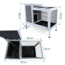 Two Tier Wooden Indoor / Outdoor Rabbit Cage For Small Animals With Runway And Leak-Proof Plastic Tray by HouseOfZazla