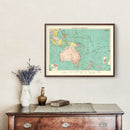 Vintage Map of Australasian & Polynesian Ports, 1922
