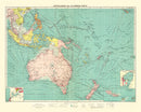 Vintage Map of Australasian & Polynesian Ports, 1922