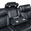 Ephron - Power Motion Sofa With Dropdown Table, Wireless Charging, Reading Light, Power Headrests & LED - Black by Unique Piece Furniture
