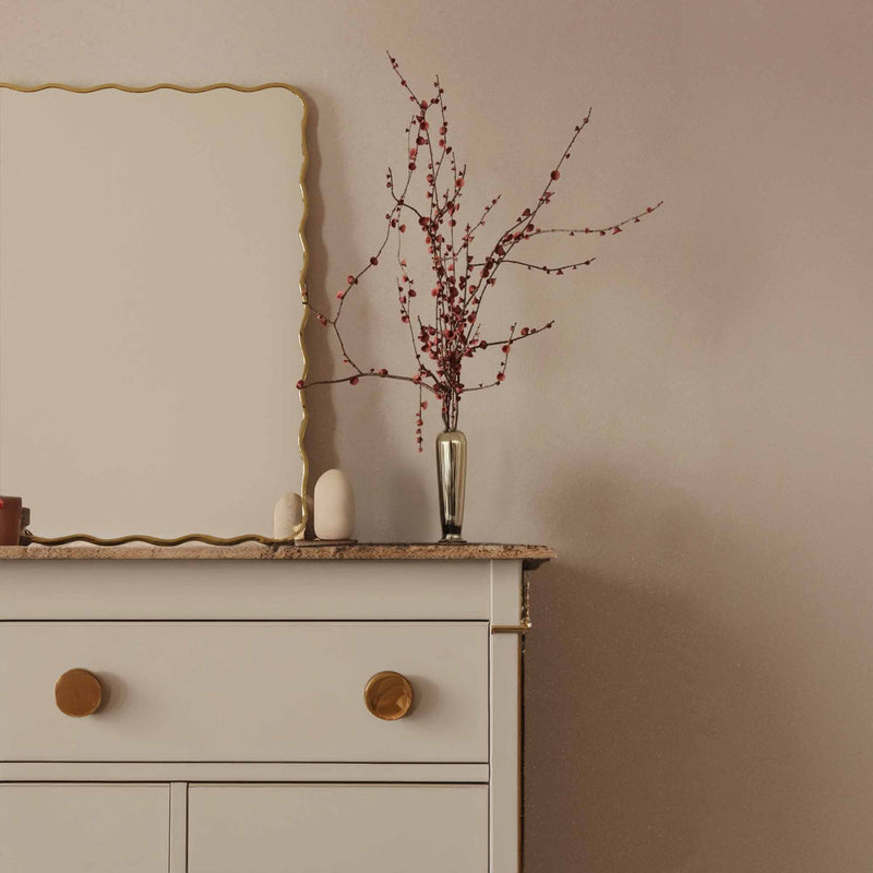 Wavy Mirror - Rectangular Antique Brass Mirror