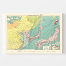 Vintage Map of Chinese & Japanese Ports, 1922
