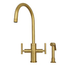 Two-Handle Copper Widespread Kitchen Faucet with Side Sprayer-AK96766C