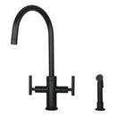 Two-Handle Copper Widespread Kitchen Faucet with Side Sprayer-AK96766C