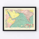 Vintage Map of Arabian Sea, 1922