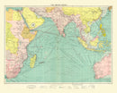 Vintage Map of Indian Ocean, 1922