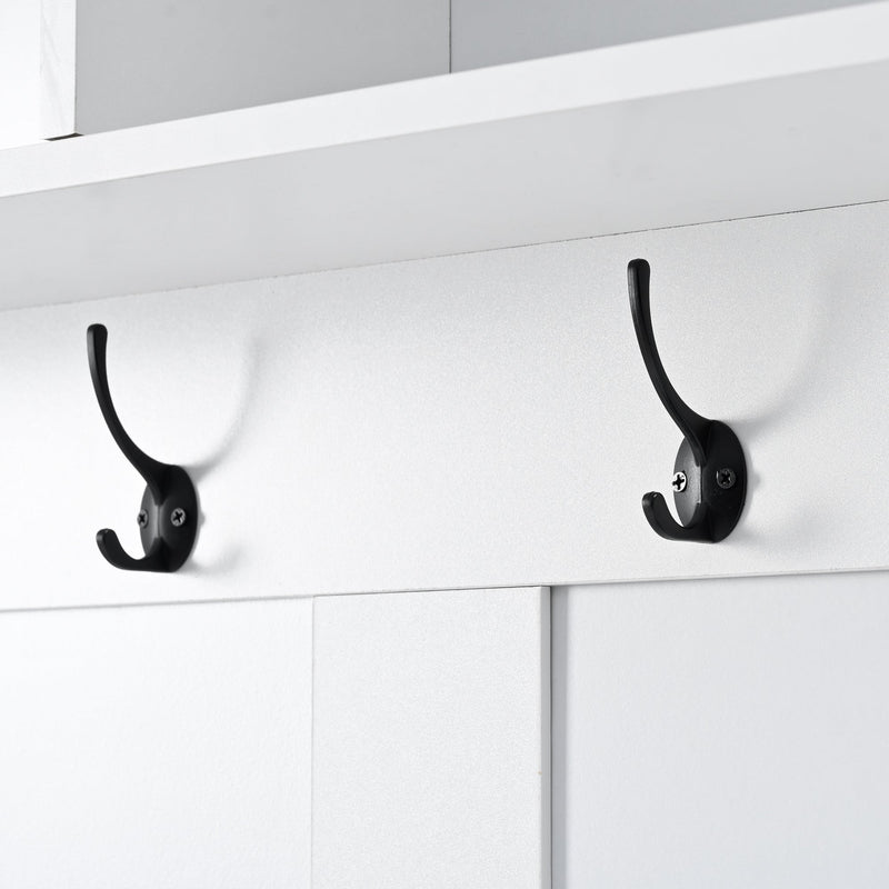 5-in-1 Entryway Bench with Coat Rack, Cushion and 4 Sturdy Hooks, 40.6" Wide Hall Tree with Shoe Storage Bench for Hallway, Entryway, Living Room