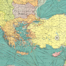 Vintage Map of Eastern Mediterranean Sea, 1922