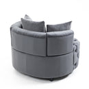 Accent Chair / Classical Barrel Chair for living room / Modern Leisure Chair (Grey)