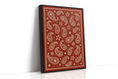 Vintage Red Bandana Star Paisley Print