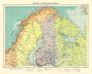 Vintage Map of Northern European Ports, 1922