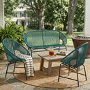 Nusa Outdoor Patio Wicker 3-Piece Chat Set by HouseOfZazla