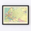 Vintage Map of Europe, 1922