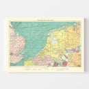 Vintage Map of Southern North Sea Ports, 1922