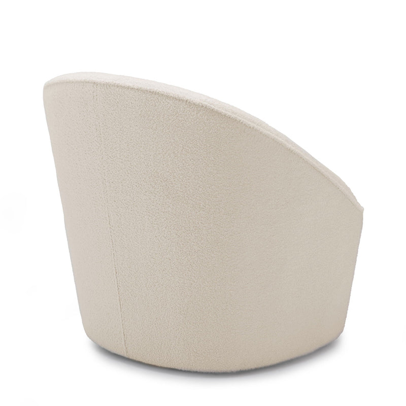 Anson - Swivel Chair With Soft Rounded Back - Off White, photo 6 of 11