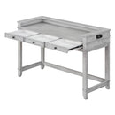 4-piece Dining Bar Table Set with 3 Upholstered Stools, Multifunctional Dining Table with 3 Drawers (Gray)