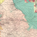 Vintage Map of Eastern Great Britain Ports, 1922