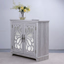 Elegant Sideboard With 2 Acrylic Mirrored Doors, Adjustable Shelf Storage by HouseOfZazla