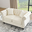 Chesterfield Sofa With Rolled Arms And Nailhead Trim by HouseOfZazla
