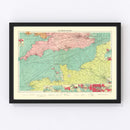 Vintage Map of English Channel, 1922